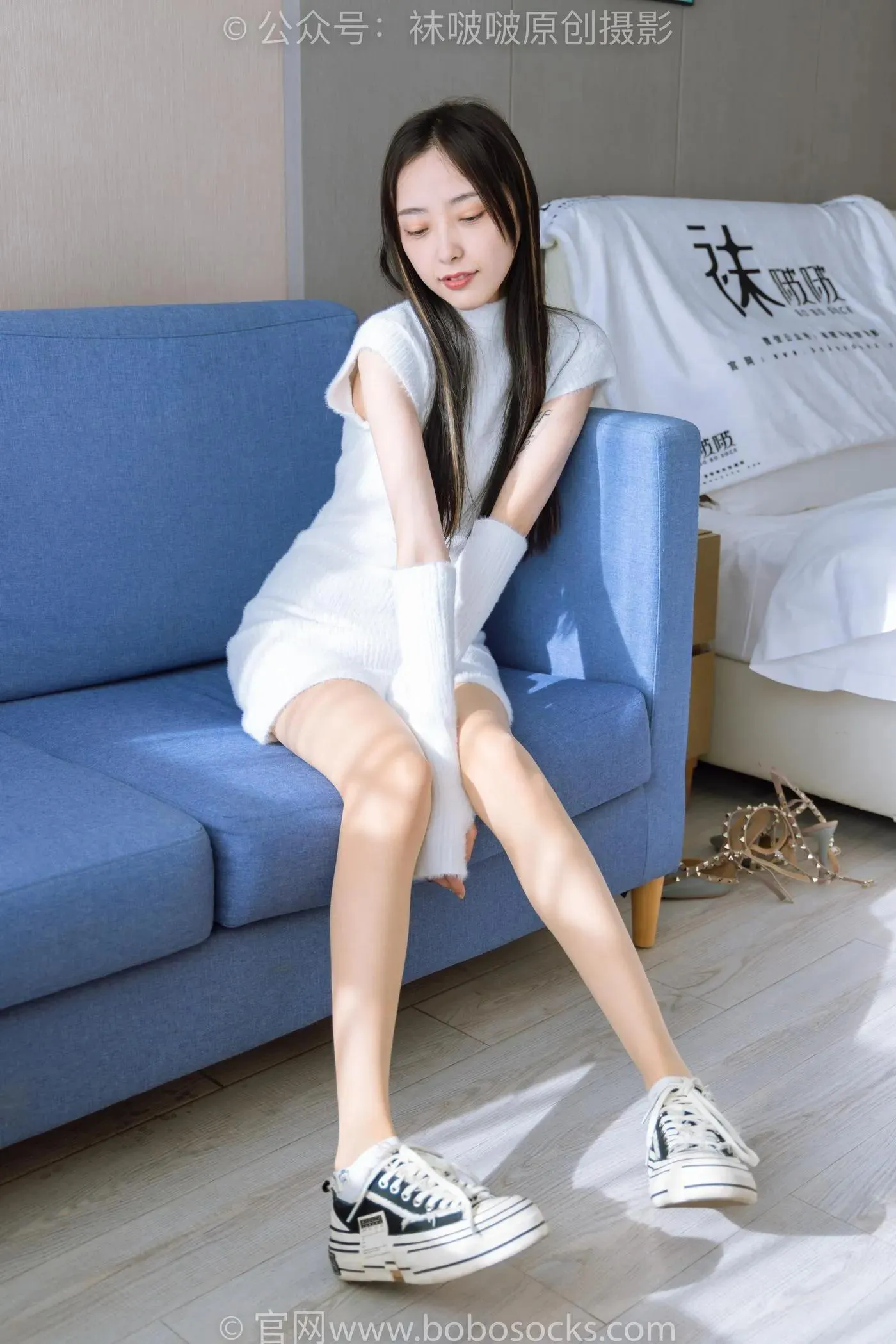 [BoBoSocks袜啵啵]NO.173 稚予-高跟鞋、板鞋、白丝、肉丝、白棉袜 [149P]插图6